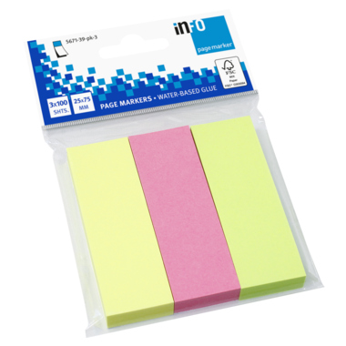 Info Haftmarker 5671-39-pk3 25x75mm 100Bl sort 3St