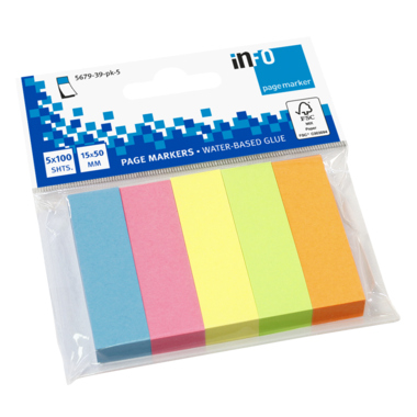 Info Haftmarker 5679-39-pk-5 15x50mm 100Bl sort 5St