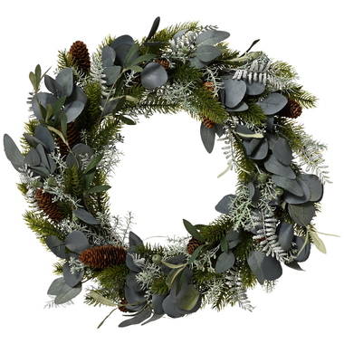 EVERLANDS Weihnachtskranz Modern 40cm gn/si