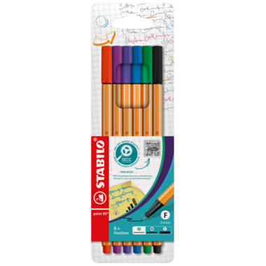 STABILO Fineliner point 88 88/6 0,4mm farbig sortiert 6 Stück