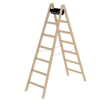 MUNK Stehleiter Holz 33214 2x7Sprossen