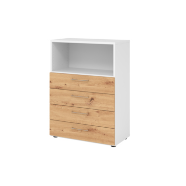 Hammerbacher Regal 3OH 4Schübe ws/Asteiche