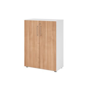 Hammerbacher Regal 3OH Türe ws/Nussbaum