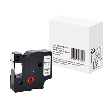 Schriftband wie Dymo S0720830 19mmx7m schwarz auf weiß
