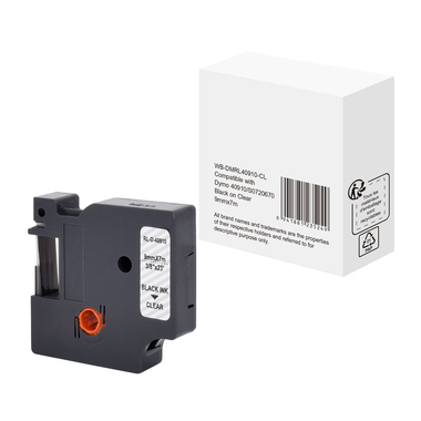 Schriftband wie Dymo S0720670 9mmx7m schwarz auf transparent