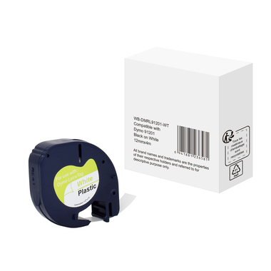 Schriftband wie Dymo S0721610 12mmx4m schwarz auf weiß