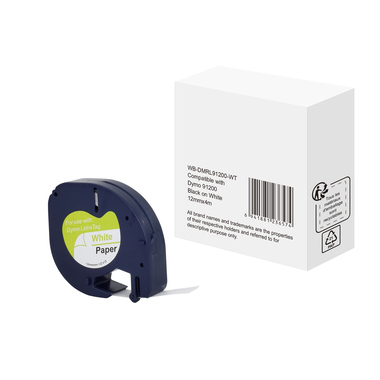 Schriftband wie Dymo S0721510 12mmx4m schwarz auf weiß