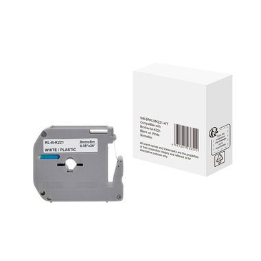 Schriftband wie Brother MK221 9mmx8m sw auf ws