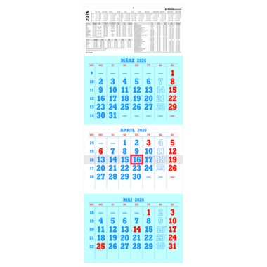 ZETTLER Wandkalender 2026 952-0000 3M/1S