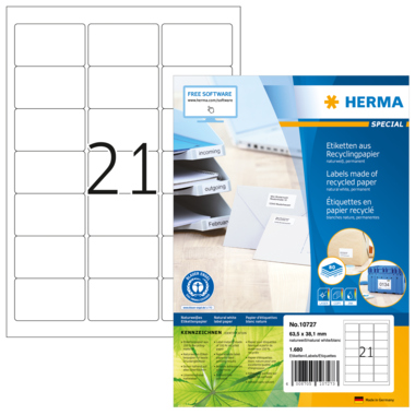 HERMA Etikett 10727 63,5x38,1mm