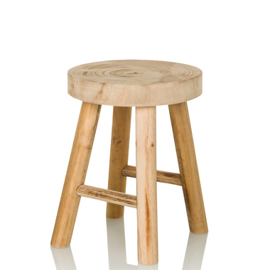hjh OFFICE 830127 Sitzhocker RUSTIKO W Paulownia-Holz