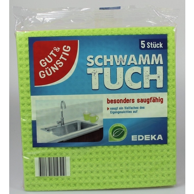 GUT & GÜNSTIG 575425 Schwammtuch 18x20cm sortiert 5St