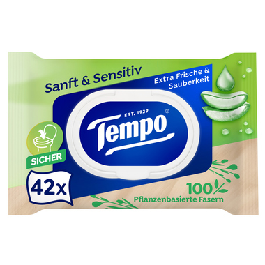Tempo 836194 Feuchtes Toilettenpapier sanft & sensitiv 42St