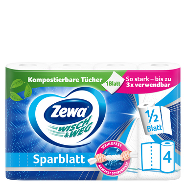 Zewa 43224 Küchenrolle Wisch&Weg Sparblatt 4St