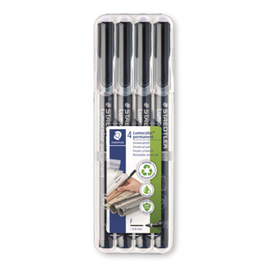STAEDTLER Folienstift Lumocolor 318-9WP4HZ 0,6mm sw 4St
