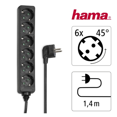Hama Steckdosenleiste 00047759 6fach 1,4m sw