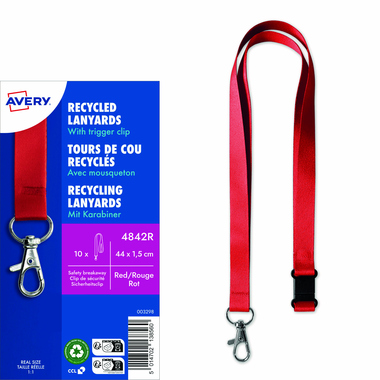 Avery Zweckform Lanyard 4842R 15x440mm rt 10St