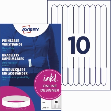 Avery Zweckform Einlassbänder L4000-10 265x18 mm weiß 100 Stück