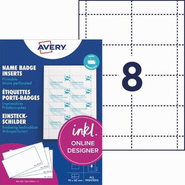 Avery Zweckform Einsteckschild L4728-20 60x90mm 160St