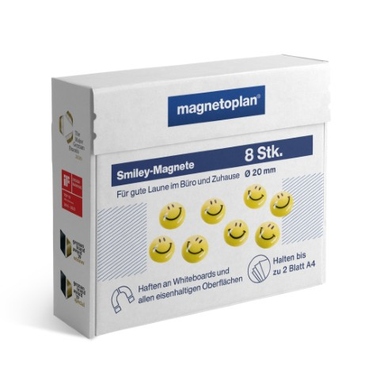 magnetoplan Magnet Smilies 16671 20mm gelb 8 Stück