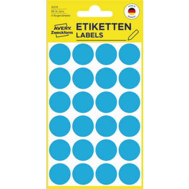 Avery Zweckform Markierungspunkt 3005 18mm blau 96 Stück
