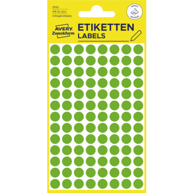 Avery Zweckform Markierungspunkt 3592 8mm grün 416 Stück