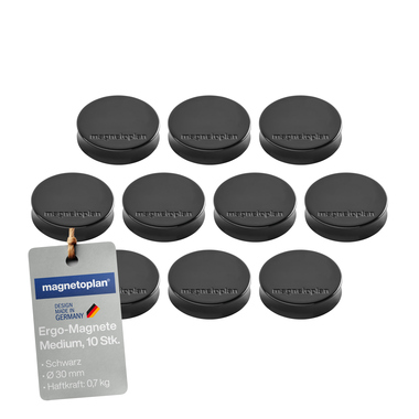 magnetoplan Magnet Ergo Medium 1664012 30mm schwarz 10 Stück