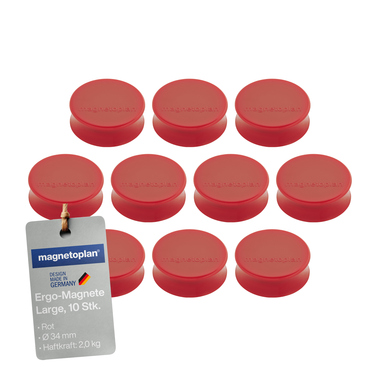 magnetoplan Magnet Ergo Large 1665006 34mm rot 10 Stück
