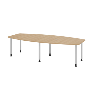 Hammerbacher VKT28C/E/S Hammerbacher Konferenztisch 280cm 6RRFüße ei/si