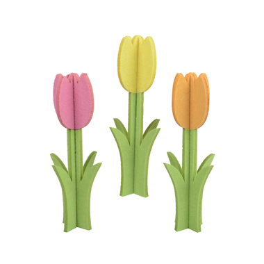 DECORIS 891389 DECORIS Tulpe filz bunt 13,5x40cm
