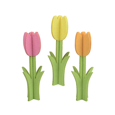 DECORIS 891390 DECORIS Tulpe filz bunt 11x28cm