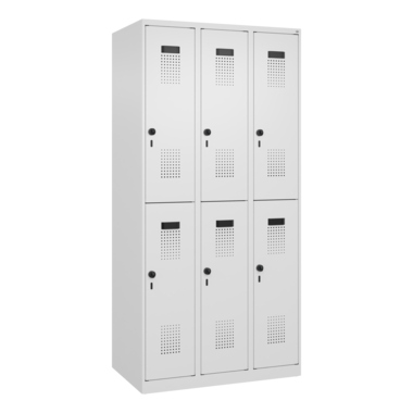 C+P 049300-30S10020 C+P Spind Evolo PLUS Doppel 6Fächer 1850x900x500 verkehrsweiß/verkehrsweiß