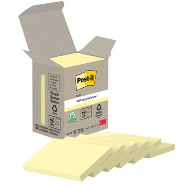Post-it Haftnotiz Recycling Notes 653-1B 51x38mm gelb 6 Stück