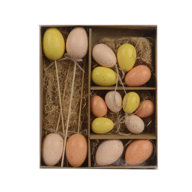 DECORIS 835660 DECORIS Oster-Deko Eier-Set bunt 16tlg