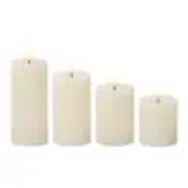 Lumineo Kerze Wachs LED 7x17,5cm creme/ws 4St 489328