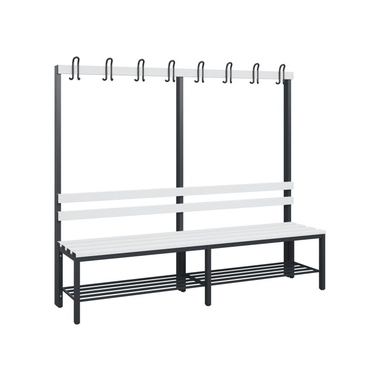 C+P 08042110S10000 C+P Garderobenbank Schuhrost 1710x1960x403mm sgr/lgr