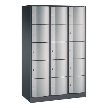 C+P 8570372S10089 C+P Schließfachschrank 15Fä 1950x1150x540mm sgr/wsalu