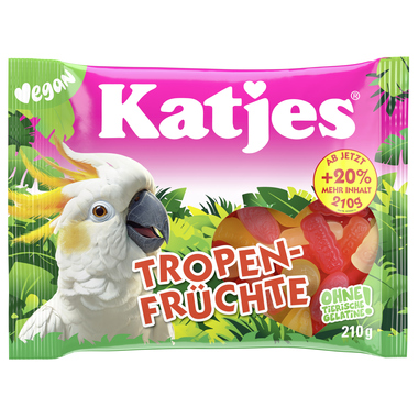 Katjes 12944 Katjes Fruchtgummi Tropen-Früchte 210g
