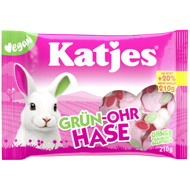 Katjes 22044 Katjes Fruchtgummi Grün-Ohr Hase 210g