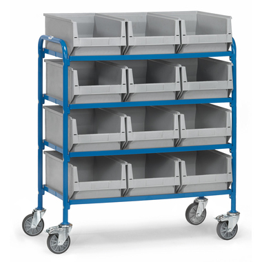fetra 32941 fetra Beistellwagen 4Böden 12Kästen 940x470mm