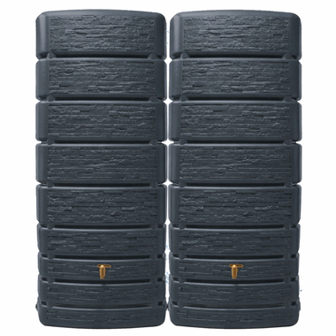 4rain Wandtank SLIM STONE DECOR-SET 2x500l graphite 211828