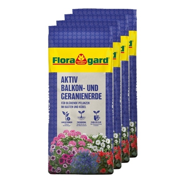 Floragard Blumenerde Aktiv Balkon & Geranien 4x18l 134323