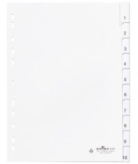 DURABLE Blanko Register aus Polypropylen weiß, 10 Blatt