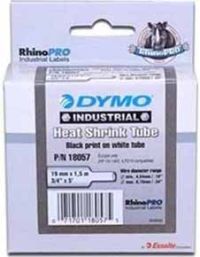 DYMO Rhino Heißschrumpfschlauch S0718330/18057 19 mm x 1,5 m schwarz auf weiß