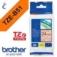 P-touch Schriftband TZEB51 24mmx5m laminiert schwarz auf or