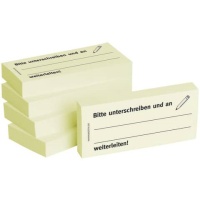 BIZSTIX Haftnotizen Bitte unterschreiben und an ... weiterleiten 75 x 35 mm 5 x 100 Blatt