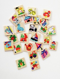 Erkennungsbildchen Set 2 aus Holz für Kindergartengarderobe 25 Stück