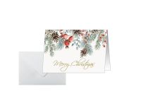 SIGEL Weihnachtskarten DS085 Red berries and pine cones DIN A6 25 Stück 