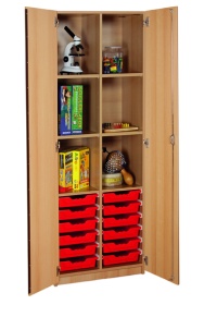 Boxenschrank 6 Einlegeböden 12 Boxen 70 x 190 x 50 cm buche