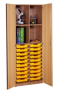 Boxenschrank 4 Einlegeböden 20 Boxen 70 x 190 x 50 cm buche